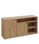 KU2-15DN3 L skříňka nízká 2-dveřová, nika, 740x1522x400, provedení levé, korpus a dvířka dub lite/po